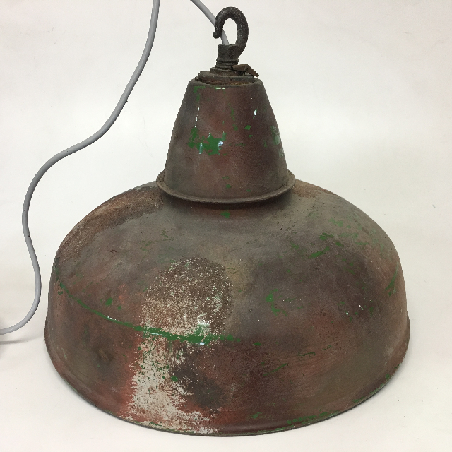 LAMPSHADE, Hanging Light - Aged Rusted Industrial 47cmD